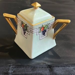 Antique D&C Delinieres France Limoges Sugar Bowl With Lid Grapes Fruit Handles🆕